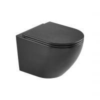 Hagser Beno HGR15000042 miska wc wisząca bez kołnierza ze spłukiwaniem wirowym czarny mat