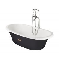 Roca Newcast A233650002 wanna wolnostojąca 170x85 cm owalna biała-czarna-dwukolorowa