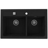Alveus Atrox 1132002 zlewozmywak granitowy 79x50 cm czarny