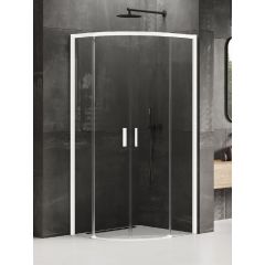 New Trendy Prime K3560 kabina prysznicowa 80x80 cm półokrągła biały mat/szkło przezroczyste