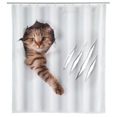 Wenko Cute Cat 23189100 zasłona prysznicowa 200x180 cm biała-wieokolorowy