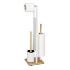 Wenko Rivalta 26214100 stojak na papier toaletowy ze szczotką wc biały