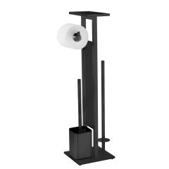 Wenko Debar 71558800 stojak na papier toaletowy ze szczotką wc czarny