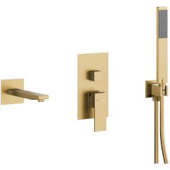 KFA Armatura Logon Brushed Light Gold 513940139 zestaw wannowo-prysznicowy podtynkowy złoty