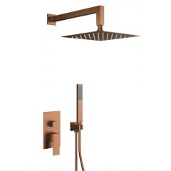 KFA Armatura Logon Brushed Rose Gold 513950134 zestaw prysznicowy podtynkowy z deszczownicą miedź