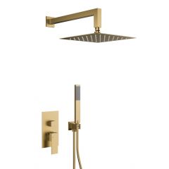 KFA Armatura Logon Brushed Light Gold 513950139 zestaw prysznicowy podtynkowy z deszczownicą złoty