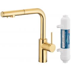KFA Armatura Duero Pure Basic 662311239 bateria kuchenna z filtrem stojąca złoto/stare złoto