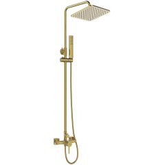 Laveo Pola PLAGBKX zestaw prysznicowy ścienny z deszczownicą złoty