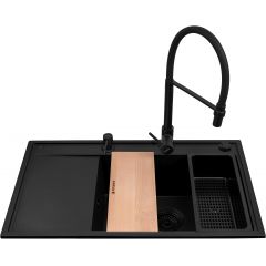 Pyramis Camea 070168502S zlewozmywak z baterią czarny/czarny
