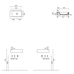 Catalano Premium 0220521001 umywalka 50x25 cm prostokątna ścienna biała Catalano Premium 0220521001 umywalka 50x25 cm prostokątna ścienna biała