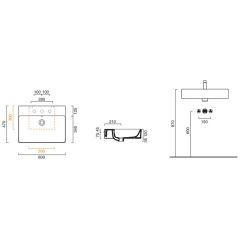 Catalano New Premium 0220601001 umywalka 60x47 cm prostokątna ścienna-nablatowa biała Catalano New Premium 0220601001 umywalka 60x47 cm prostokątna ścienna-nablatowa biała