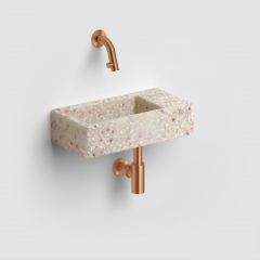 Clou Flush CL0381031 umywalka 36x18 cm prostokątna ścienna-nablatowa brąz/beż