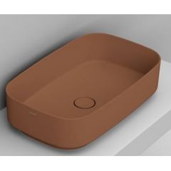 Ceramica Dolomite Noemi D311061 umywalka 62x38 cm prostokątna nablatowa brąz/beż