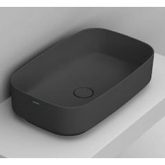 Ceramica Dolomite D311081 umywalka 62x38 cm prostokątna nablatowa czarna