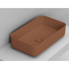 Ceramica Dolomite Noemi D311161 umywalka 60x36 cm prostokątna nablatowa brąz/beż