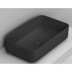 Ceramica Dolomite Noemi D311181 umywalka 60x36 cm prostokątna nablatowa czarna