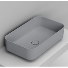 Ceramica Dolomite Noemi D311245 umywalka 64x38.5 cm prostokątna nablatowa szary/kamień