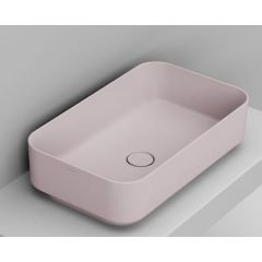 Ceramica Dolomite Noemi D311265 umywalka 64x38.5 cm prostokątna nablatowa różowa