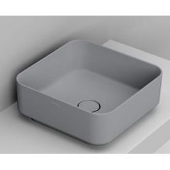 Ceramica Dolomite Noemi D311745 umywalka 40x40 cm kwadratowa nablatowa szary/kamień