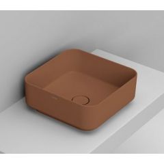 Ceramica Dolomite Noemi D311761 umywalka 40x40 cm kwadratowa nablatowa brąz/beż