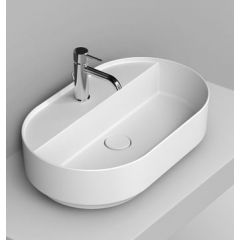 Ceramica Dolomite Noemi D312041 umywalka 65x40 cm owalna nablatowa biała