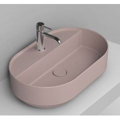 Ceramica Dolomite Noemi D312065 umywalka 65x40 cm owalna nablatowa różowa