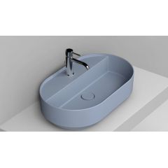 Ceramica Dolomite Noemi D312071 umywalka 65x40 cm owalna nablatowa niebieska