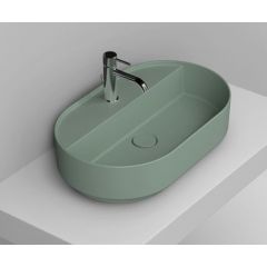 Ceramica Dolomite Noemi D312075 umywalka 65x40 cm owalna nablatowa zielona