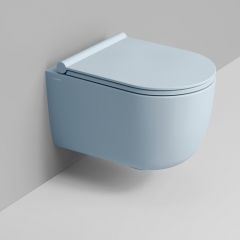 Ceramica Dolomite Mirto Round D474971 miska wc wisząca bez kołnierza ze spłukiwaniem wirowym niebieski mat