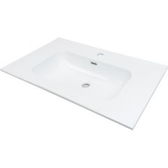 Deante Tubo CTU6U8W umywalka 81x46.2 cm prostokątna wpuszczana biała