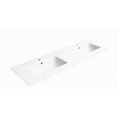 GSI Pura 8889109 umywalka 142x46 cm prostokątna wpuszczana-podwójna biała
