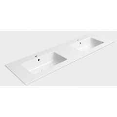 GSI Pura 8889111 umywalka 142x46 cm prostokątna wpuszczana-podwójna biała