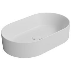 GSI Kube X 945809 umywalka 60x37 cm owalna nablatowa biała