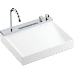 Hansgrohe Avalegra 22472000 umywalka z baterią 58x47.5 cm prostokątna ścienna-wpuszczana biała