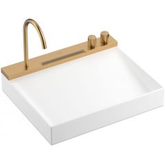 Hansgrohe Avalegra 22472140 umywalka z baterią 58x47.5 cm prostokątna ścienna-wpuszczana biała