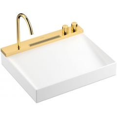 Hansgrohe Avalegra 22472990 umywalka z baterią 58x47.5 cm prostokątna ścienna-wpuszczana biała
