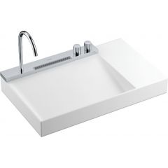 Hansgrohe Avalegra 22473000 umywalka z baterią 78x47.5 cm prostokątna ścienna-wpuszczana biała