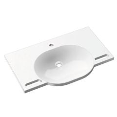 Hewi 95011601 umywalka 85x55 cm prostokątna z blatem dla niepełnosprawnych biała