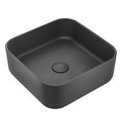 Kronenbach Cube KB144380BK umywalka 38.5x38.5 cm kwadratowa nablatowa czarna
