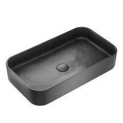 Kronenbach Cube KB144630BK umywalka 60.5x35 cm prostokątna nablatowa czarna