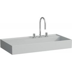 Laufen Kartell H8103397591111 umywalka 90x46 cm prostokątna ścienna-meblowa szary/kamień