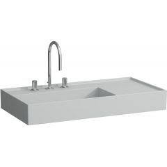 Laufen Kartell H8183387591111 umywalka 90x46 cm prostokątna ścienna-meblowa szary/kamień