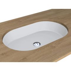 Miraggio Rome 0000233 umywalka 55x35 cm owalna podblatowa biała
