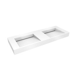 Oltens Stila 40005000 umywalka 140x45 cm prostokątna ścienna-podwójna biała