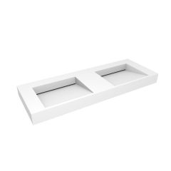 Oltens Stila 40005900 umywalka 140x45 cm prostokątna ścienna-podwójna biała