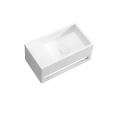 Oltens Fri 40006000 umywalka 35.5x20 cm prostokątna ścienna biała