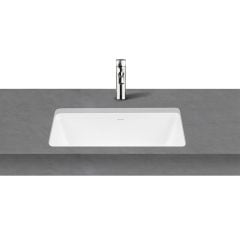 Oltens Drammen umywalka 48x36,5 cm podblatowa z powłoką SmartClean prostokątna biała 40606000