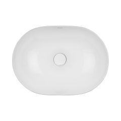 Oltens Hamnes 40819000 umywalka 49.5x35.5 cm owalna nablatowa biała