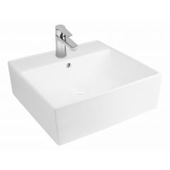 Oltens Hyls 41309000 umywalka 47x47 cm kwadratowa nablatowa biała