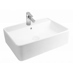 Oltens Duve 41812000 umywalka 58x45 cm prostokątna ścienna-nablatowa biała